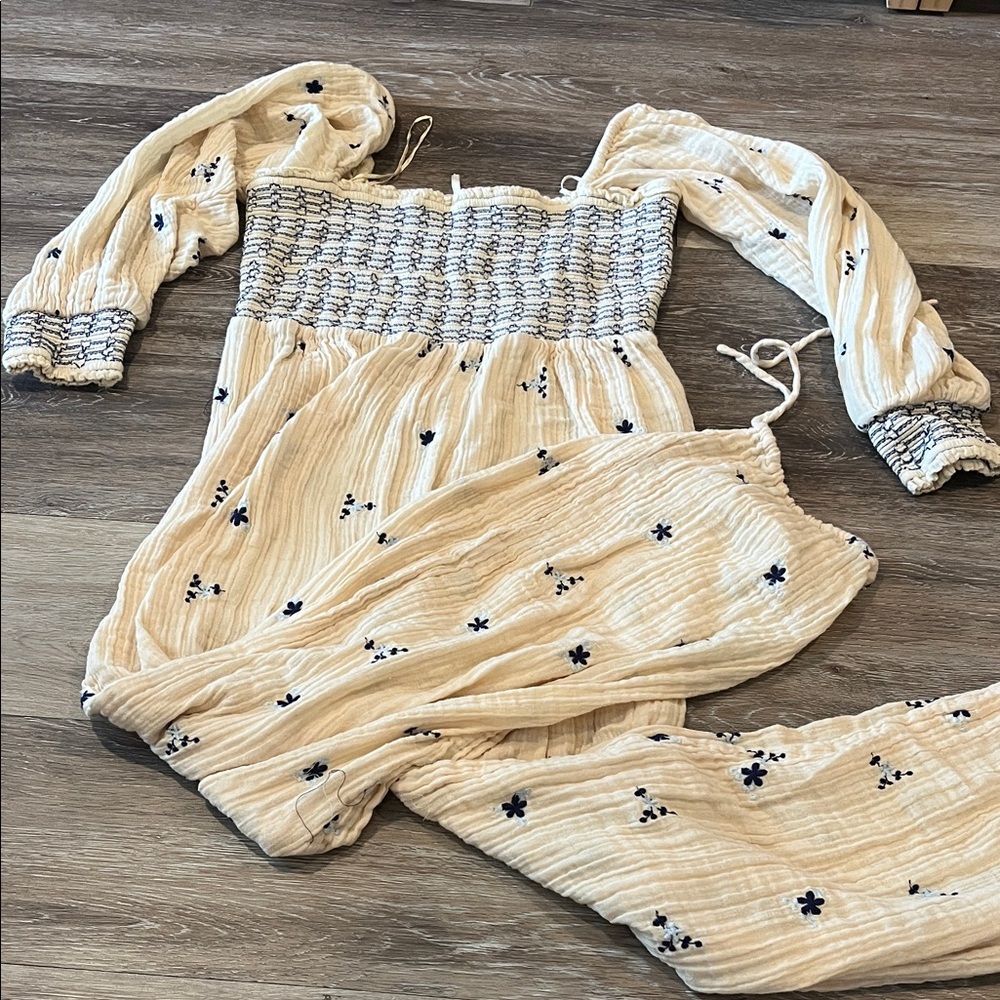 Free People FP Dahlia Smocked Top Jumpsuit